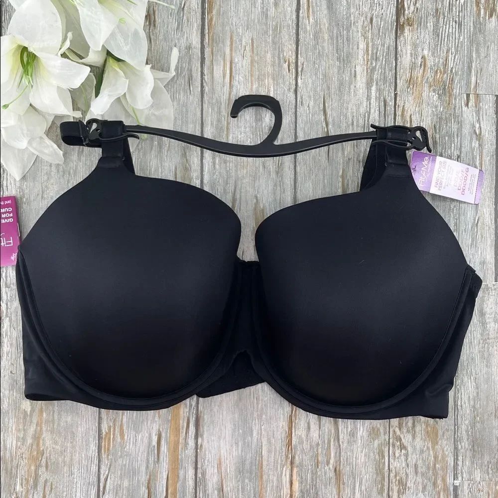 Fruit of the Loom Everyday T-Shirt Bra Black Size 46DD